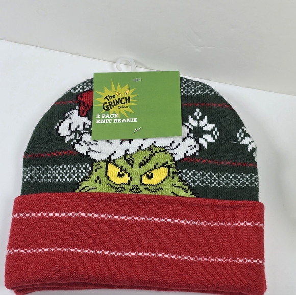 Bioworld | Accessories | Grinch Bioworld 2 Piece Hats Knit Beanie Nwt ...
